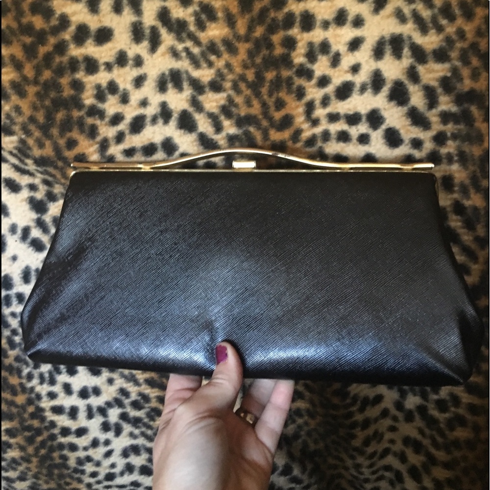 Vintage 50s Clutch Women’s Chic Black Purse